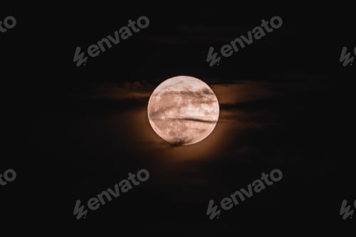 Preview: Bright full moon captured in the dark sky at night