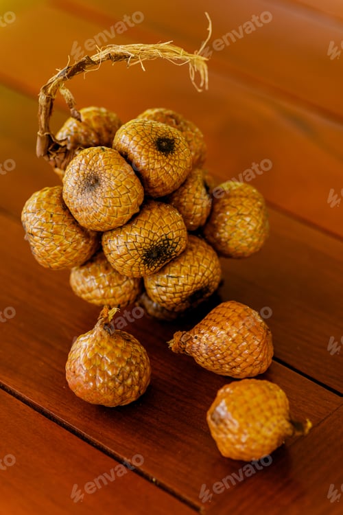 Preview: Wild salak fruit on wooden table
