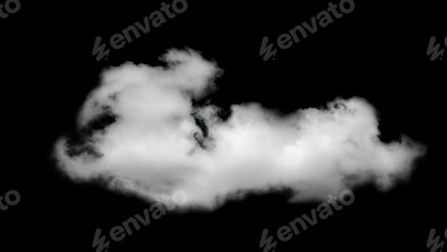 Preview: White cloud fluffy isolated on black background