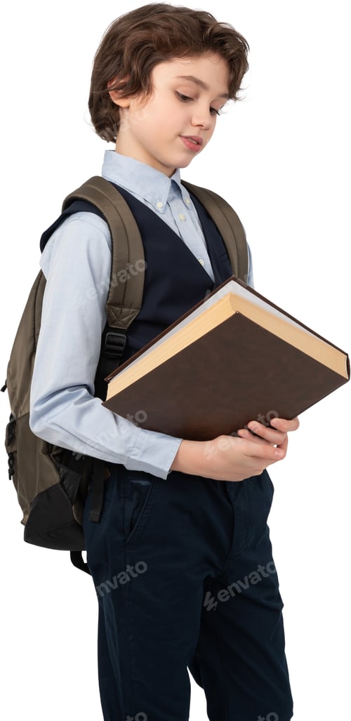 Preview: a young girl dressed as a medieval woman holding a book