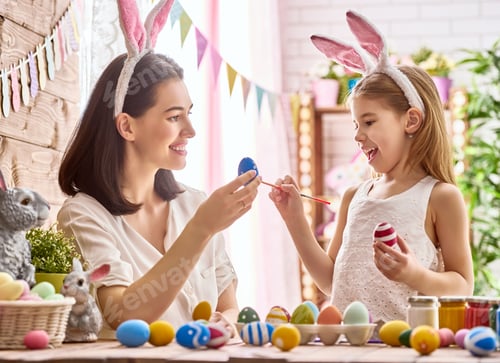 Preview: family preparing for Easter
