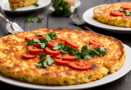 Preview: A classic potato omelette, potato omelette snack. Spanish typical food.
