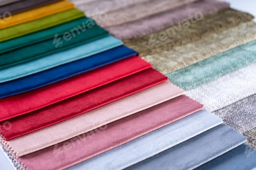 Preview: Colorful Fabric Samples of varying materials and hues