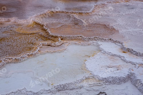 Preview: Water in terraced mineral deposit sections.
