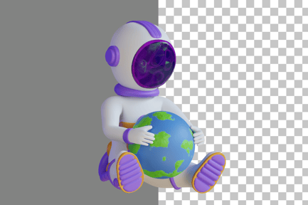 Preview: Astronaut Holding Earth 3D Illustration
