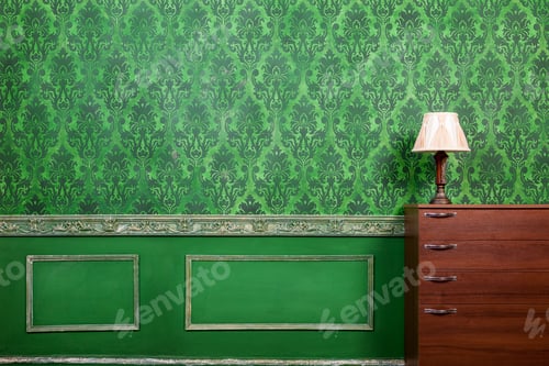 Preview: Retro room with pattern in rococo style