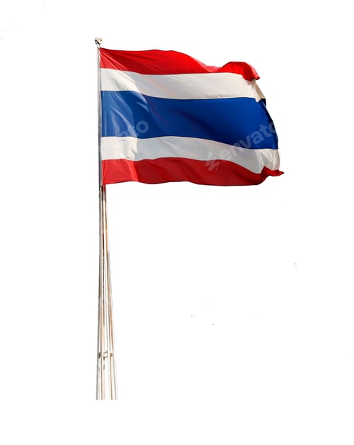 Preview: Thai flag isolated on white background