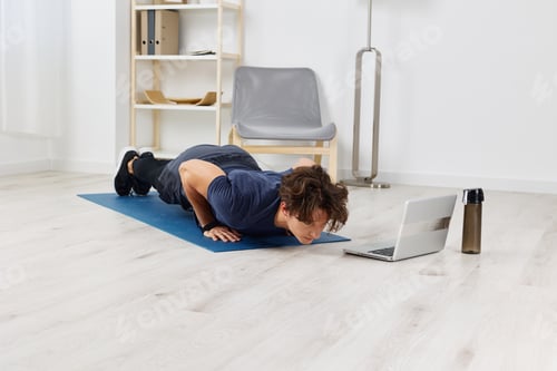 Preview: man activity sport healthy training indoor body lifestyle home health house