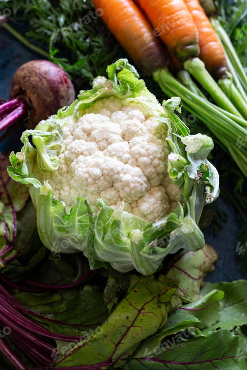 Preview: farm vegetables close up cauliflower