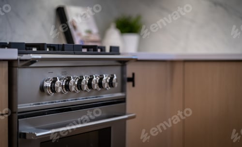 Preview: Selective focus of gas range in the kitchen