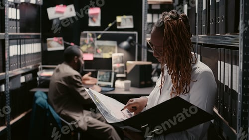 Preview: Law officers working with private records case files