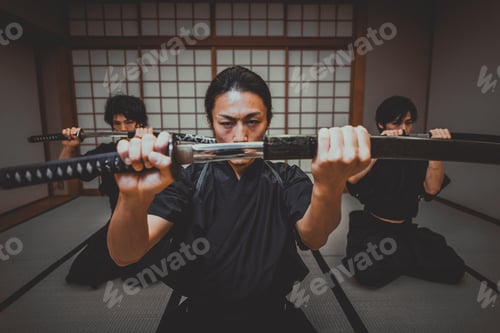 Preview: Samurai training in a traditional dojo, in Tokyo