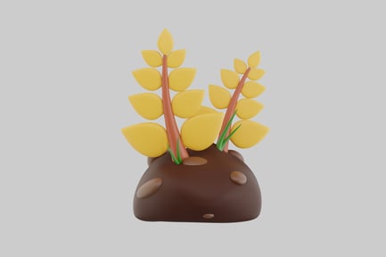 Preview: Wheat sprouts in brown dirt