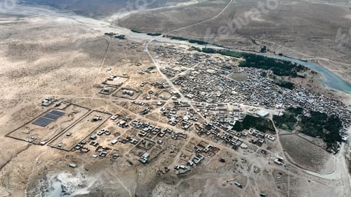 Preview: Overhead view of a village on Socotra Island showcasing unique geography and architecture