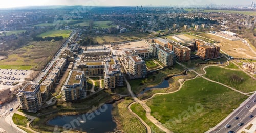 Preview: Aerial drone panoramic image of Kidbrooke Village, London