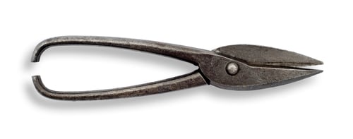 Vintage Metal Shears on a White Background