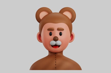 Preview: Cartoonish bear plush character