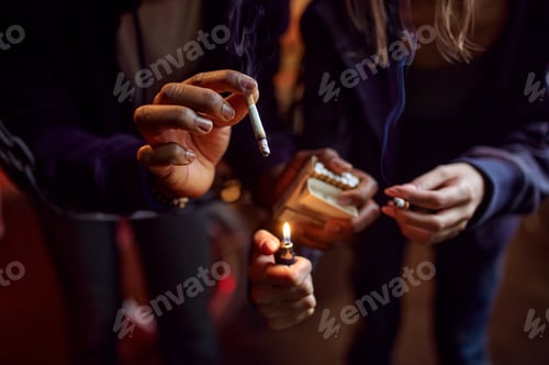 Preview: Drug addict man and woman smokes in hellhole