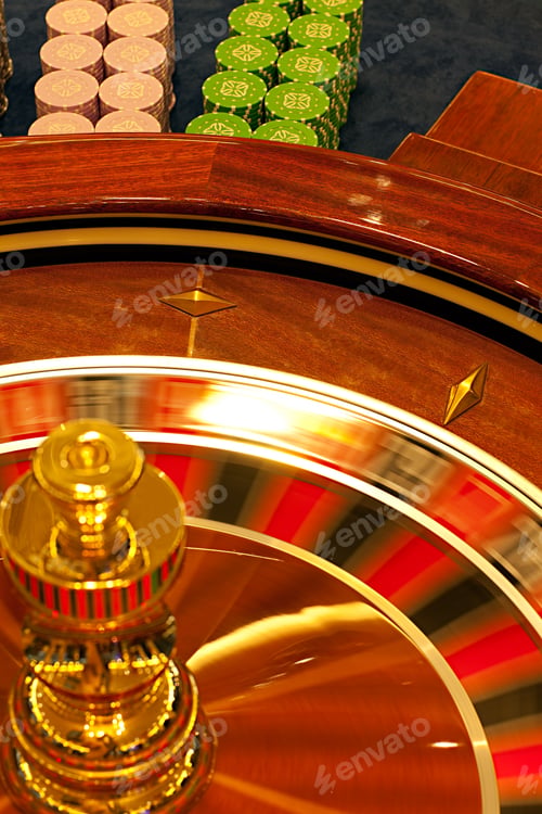 Preview: wooden roulette wheel spinning