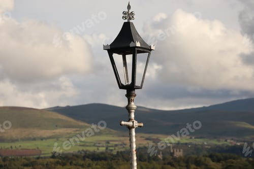 Preview: light, old, street, lamp, lantern, blue, architecture, glass, sky, metal, bulb, city, illumination,