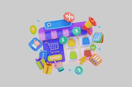 Preview: 3D E-Commerce Shopping Concept and Online Store Front