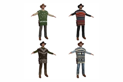 Preview: Western Cowboy with Poncho Variants