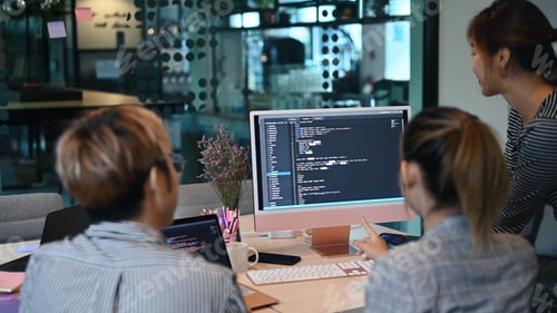 Preview: Programer team working in modern office