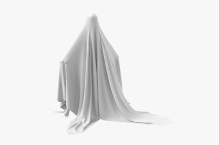 Preview: Fabric Ghost Sheet, White Spooky Figure