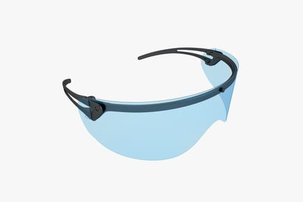 Aperçu: Lunettes de sécurité médicale à monture noire avec lentille bleue