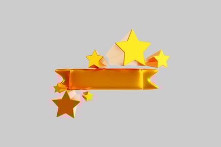 Preview: Metallic ribbon with floating stars