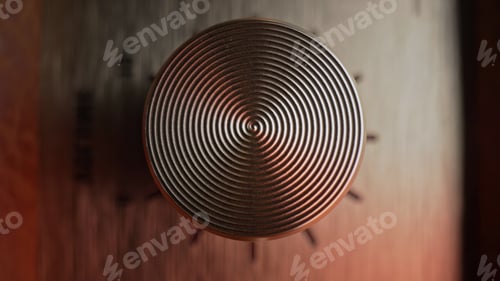 Preview: Guitar amplifier control panel. Tumblers, knobs and buttons. Macro view.