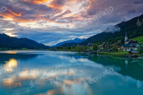 Preview: Austria, Carinthia, Techendorf at Lake Weissensee