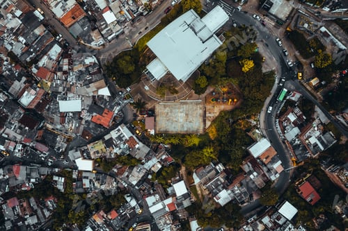 Preview: Aerial Drone photo of comuna neighbourhood in Medellin, Colombia