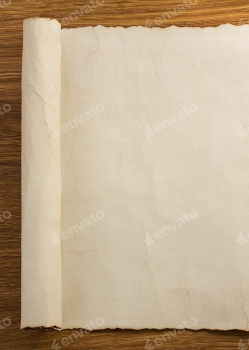 Preview: parchment scroll on wood