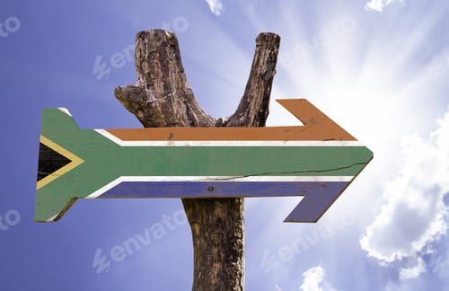 Preview: South Africa Wooden Sign On A Beautiful Day
