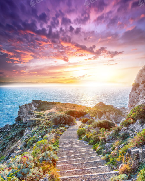 Preview: Breathtaking spring view on the the cape Milazzo panorama of nature reserve.