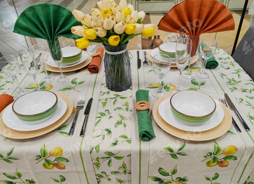Preview: festively set table for meeting guests