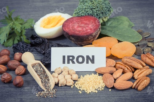 Preview: Food containing natural iron and other vitamins and minerals. Healthy eating
