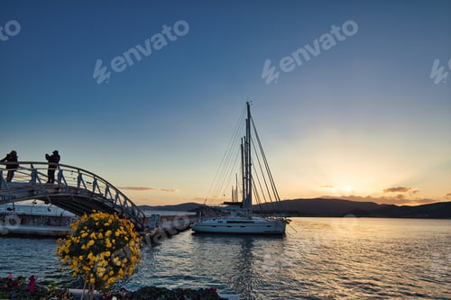 Preview: Wonderful sunset in the port of Volos, Greece