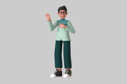 Preview: Friendly Cartoon Character with Glasses