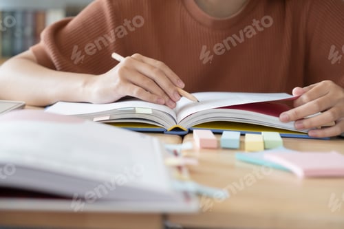 Preview: Reading a book. Education concept.