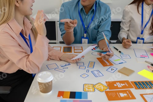 Preview: ux, ui, web and mobile app designers are discussing the look and feel of the website or app