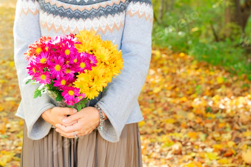 Preview: Autumn lifestyle with woman hands close up