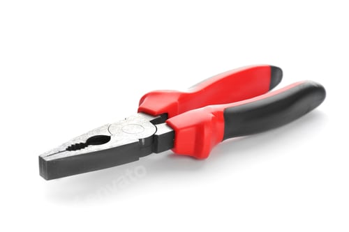 Preview: New pliers on white background. Plumber's tool