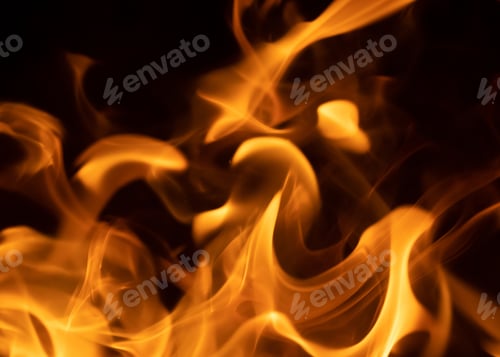 Preview: Flames of fire on black background