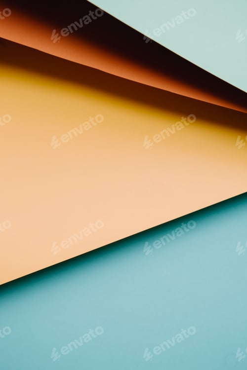 Vista previa: Fondo colorido y minimalista con copia de colores pastel rosa, amarillo, azul y naranja