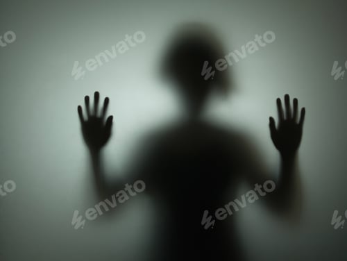 Preview: Silhouette of person behind glass