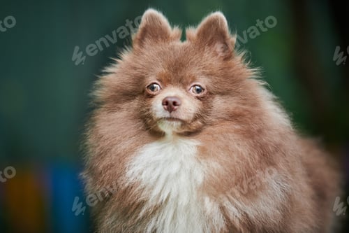 Preview: Pomeranian Spitz dog in garden