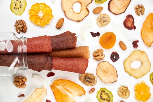 Preview: Fruit lozenge different colors and mixed dried fruits.