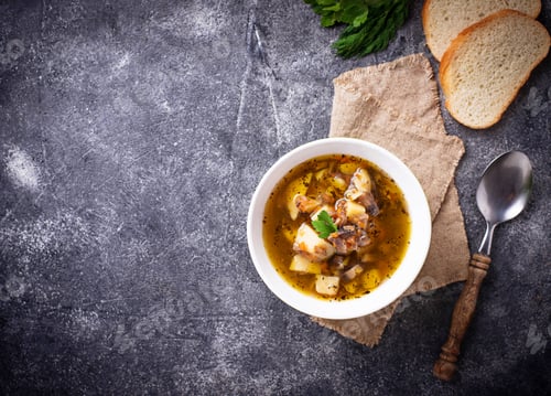Preview: Vegetarian soup with mushroom and vegetable
